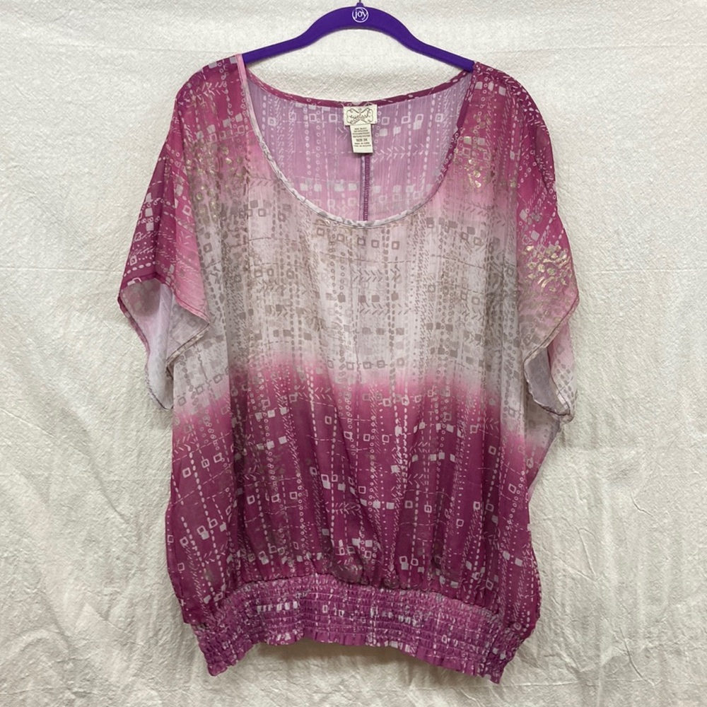Women’s Plus Sheer Dolman Style Shell 3X